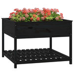 vidaXL Jardinière et étagère Noir 111 5x111 5x81 cm Bois massif de pin