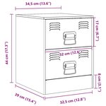vidaXL Table de chevet vert 34 5x39x44 cm acier