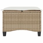 vidaXL Tabourets jardin coussins 2Pièces beige 55x55x36 cm résine tressée
