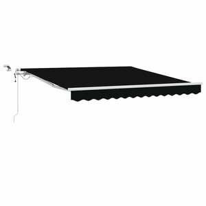 vidaXL Auvent Rétractable Noir 350 x 250 cm Polyester et métal