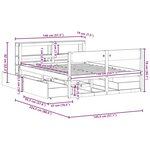 vidaXL Cadre de lit sans matelas blanc 140x200 cm bois de pin massif