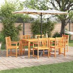 vidaXL Ensemble de salle à manger pour jardin 7 Pièces Marron