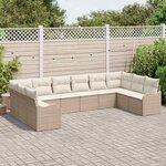 vidaXL Ensemble de canapé de jardin Beige polyrotin