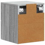 vidaXL Cabinet de chevet mural 2 Pièces Sonoma gris 34 5 x 33 x 40 cm