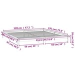 vidaXL Cadre de lit LED marron miel 120x190cm petit double bois massif