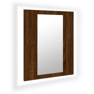 vidaXL Armoire à miroir LED de salle de bain chêne marron 40x12x45 cm