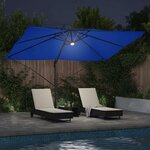 vidaXL Parasol Roma à Bras Déporté Bleu et Noir 352 x 251 x 265 cm