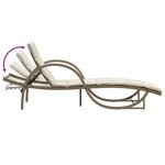 vidaXL Chaises longues lot de 2 avec table beige résine tressée