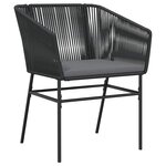 vidaXL Ensemble de salle à manger pour jardin 3 Pièces Noir Poly rotin