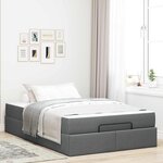 vidaXL Cadre de lit avec matelas avec matelas 2 Pièces Gris Foncé tissu