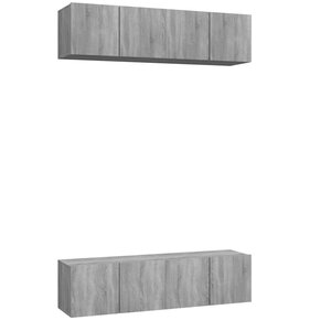 vidaXL Meubles TV muraux 4Pièces Sonoma gris 60x30x30cm Bois d'ingénierie