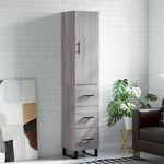 vidaXL Buffet haut Sonoma gris 34 5x34x180 cm Bois d'ingénierie