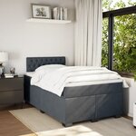 vidaXL Sommier à lattes de lit et matelas Gris foncé 120x200cm Velours