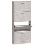 vidaXL Armoire à chaussures Gris béton 59x17x150 cm Bois d'ingénierie