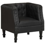 vidaXL Fauteuil Noir Cuir véritable