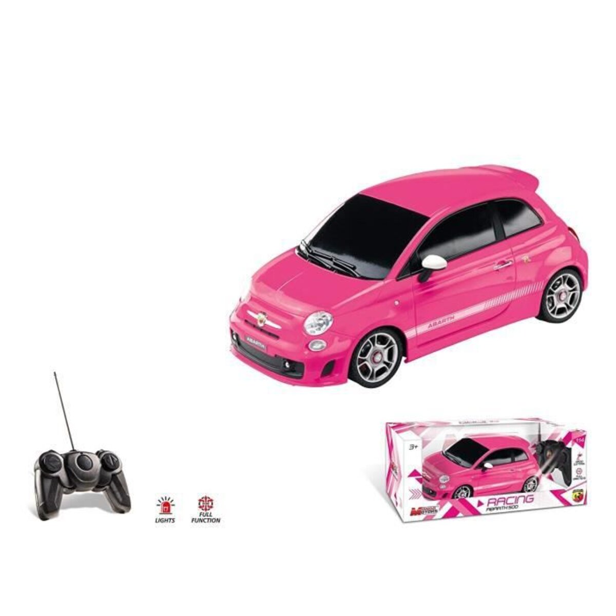 Mondo Motors Voiture télécommandée 1:24 New Fiat - Fille - 500 R/C