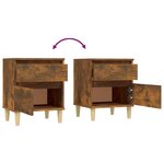 vidaXL Table de chevet Chêne fumé 40x35x50 cm