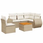 vidaXL Salon de jardin avec coussins 6 Pièces beige résine tressée