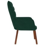 vidaXL Chaise de relaxation Vert foncé Velours