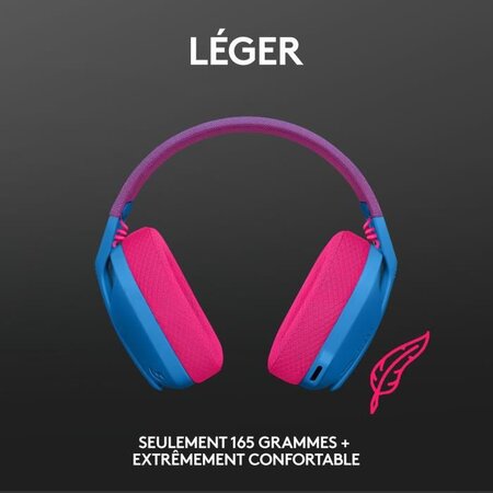 Casque gaming sans fil Logitech - G435 LIGHTSPEED - BLEU - Léger
