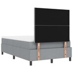 vidaXL Lit à ressorts avec matelas et banc gris clair 120x190 cm en tissu
