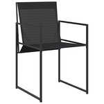 vidaXL Ensemble Salle à Manger Jardin 5 Pièces Noir Textilène et Acier
