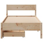 vidaXL Cadre de lit sans matelas 75x190 cm bois de pin massif