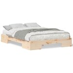 vidaXL Cadre de lit surélevé avec stockage Marron Bois massif en pin