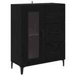 vidaXL Buffet Chêne noir 69 5 x 34 x 90 cm Bois d'ingénierie et fer