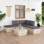Vidaxl salon de jardin palette 6 pièces avec coussins épicéa imprégné