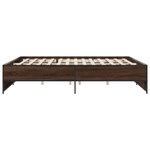 vidaXL Cadre de lit chêne marron 200x200 cm bois d'ingénierie et métal