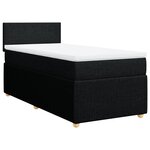 vidaXL Sommier à lattes de lit avec matelas Noir 90x200 cm Tissu