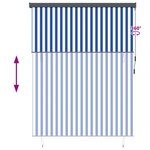 vidaXL Store Roulant Extérieur Rayé Bleu et blanc 200 x 250 cm tissu