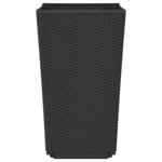 vidaXL Jardinières 2 Pièces noir 32 5x32 5x57 cm polypropylène