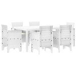 vidaXL Ensemble de Salle à Manger de Jardin 7 Pièces Blanc