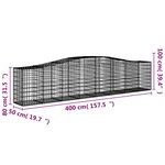 vidaXL Paniers à gabions arqués 2 Pièces 400x50x80/100 cm Fer galvanisé