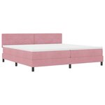 vidaXL Lit à ressorts avec matelas Rose 200 x 200 cm Velours
