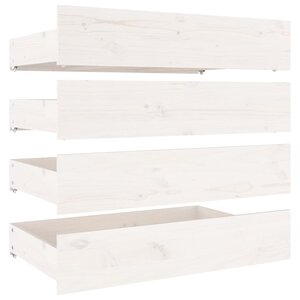 vidaXL Tiroirs de lit 4 Pièces Blanc Bois de pin massif
