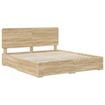 vidaXL Cadre de lit Chêne Sonoma 200 x 200 cm Bois d'ingénierie