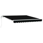 vidaXL Auvent Rétractable Noir 350 x 250 cm tissu