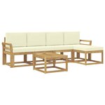 vidaXL Ensemble de canapés d'extérieur 6 pc Blanc et crème