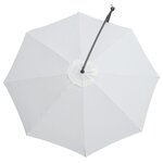 Parasol déporté rond 350 cm blanc en aluminium