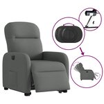 vidaXL Fauteuil inclinable électrique gris foncé tissu