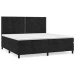 vidaXL Sommier à lattes de lit et matelas Noir 200x200 cm Velours