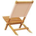 vidaXL Chaises de jardin pliantes lot de 6 beige tissu et bois massif