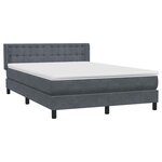 vidaXL Sommier à lattes de lit et matelas gris foncé 140x220cm velours