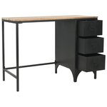 vidaXL Bureau à piédestal unique Bois de sapin et acier 100x50x76 cm
