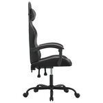 vidaXL Chaise de jeu pivotante Noir et gris Similicuir