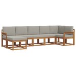 vidaXL Ensemble de canapés d'extérieur 7 Pièces Gris Naturel et Clair