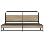 vidaXL Cadre de lit en métal sans matelas chêne fumé 180x200 cm